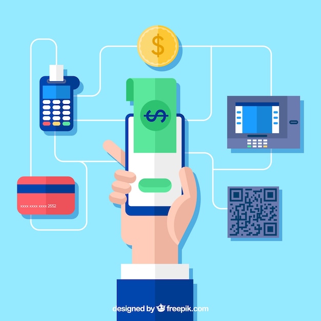 Online payment concept, mobile phone