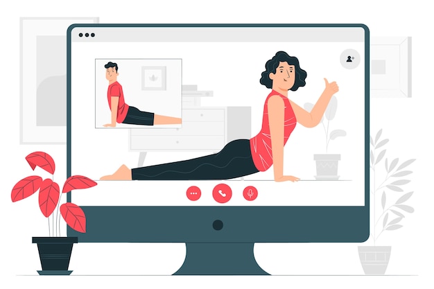 Free vector online personal trainer concept illustration