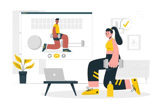 Free Vector online personal trainer concept illustration