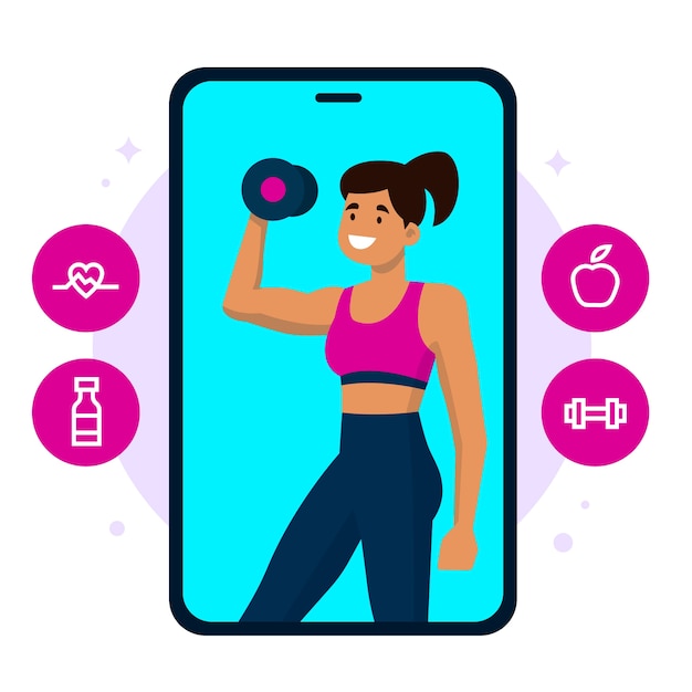 Online personal trainer concept