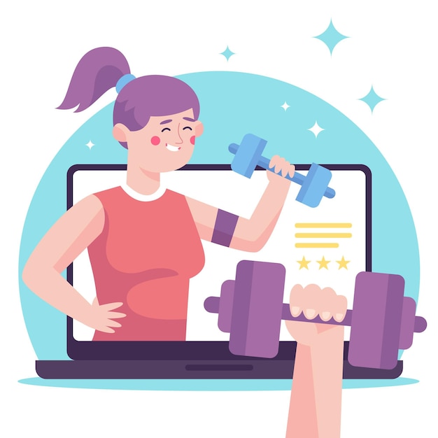 Free Vector online personal trainer concept