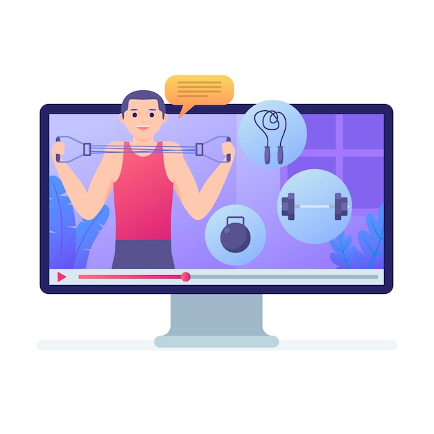 Free Vector online personal trainer