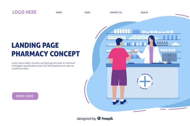 Online pharmacy landing page template