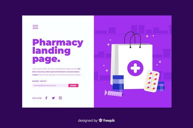 Online pharmacy landing page template