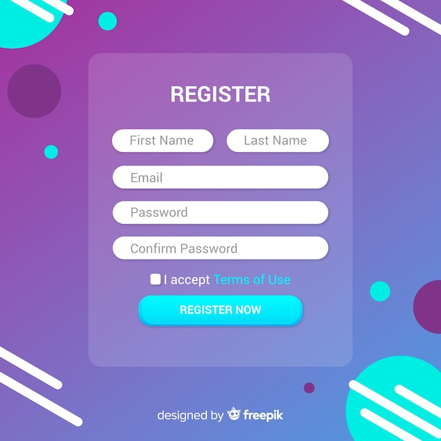 Online registration form