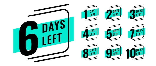 Free vector online retail countdown timer with number of days left tag