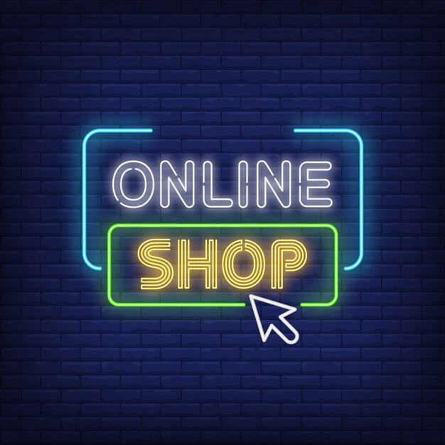 Online shop neon sign