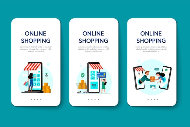 Online shopping banner, mobile app templates, concept flat design