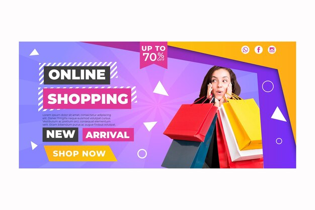 Online shopping banner template