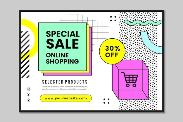 Online shopping banner with discount