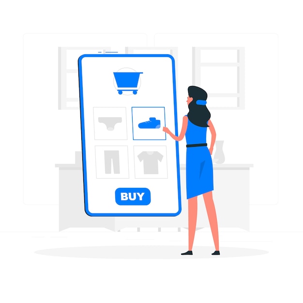 Online shopping concept illustration