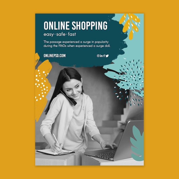 Online shopping flyer template