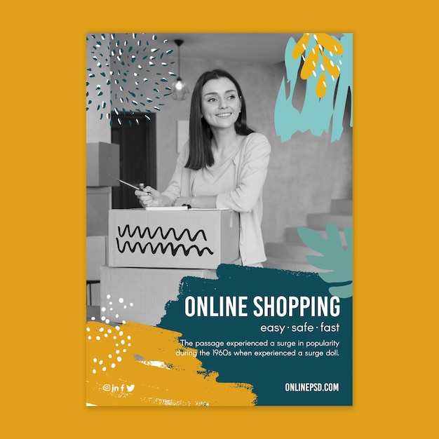 Online shopping flyer template