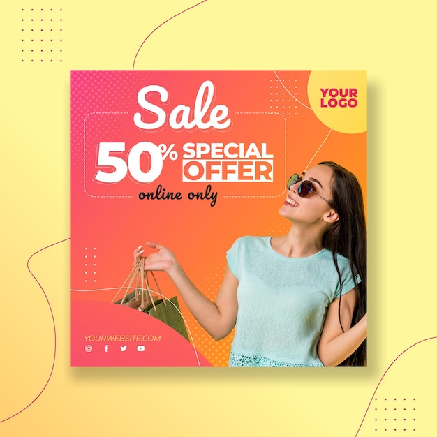 Online shopping flyer template