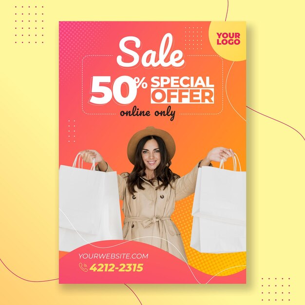 Online shopping flyer template