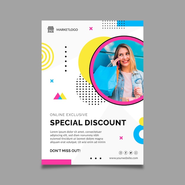 Online shopping flyer template