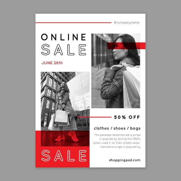 Online shopping flyer template