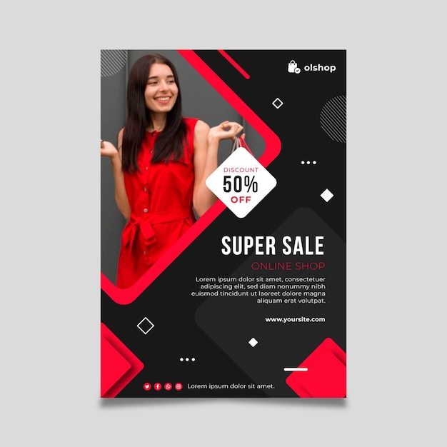 Online shopping flyer vertical