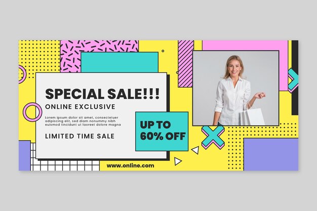 Online shopping horizontal banner template