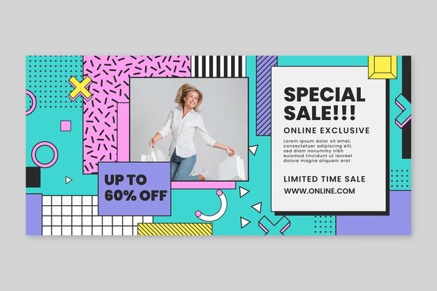 Online shopping horizontal banner template