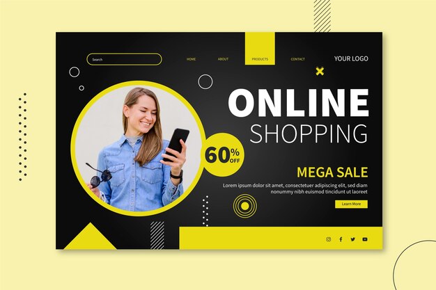 Online shopping landing page design