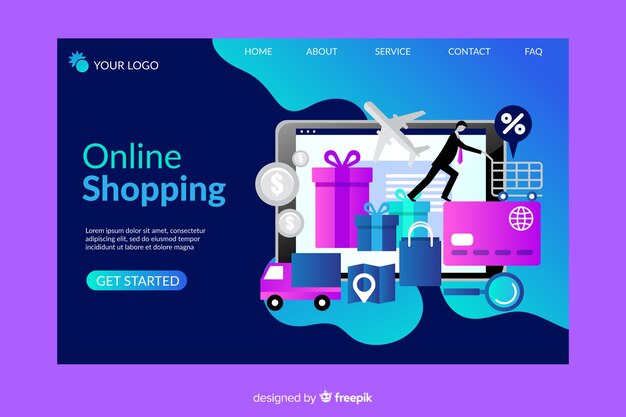 Online shopping landing page template