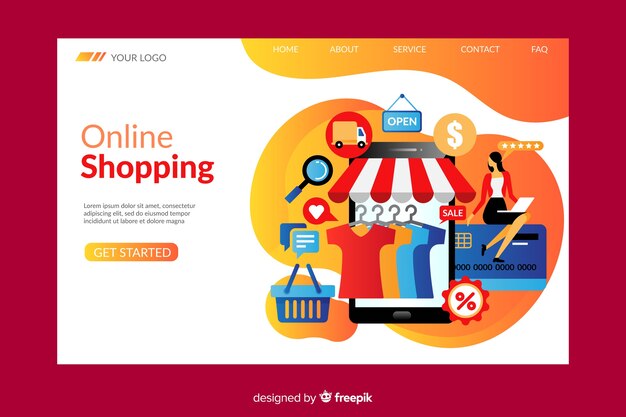 Online shopping landing page template