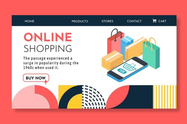 Online shopping landing page template