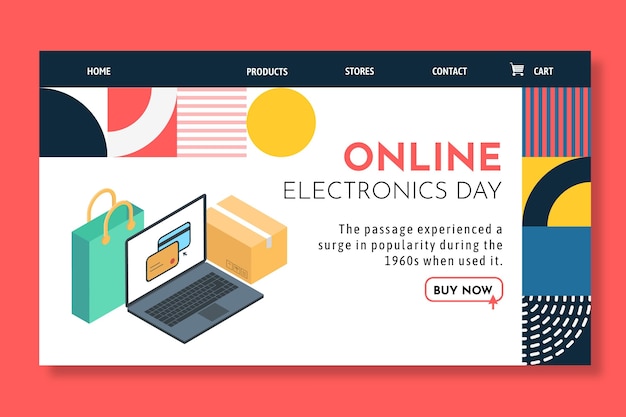 Online shopping landing page template