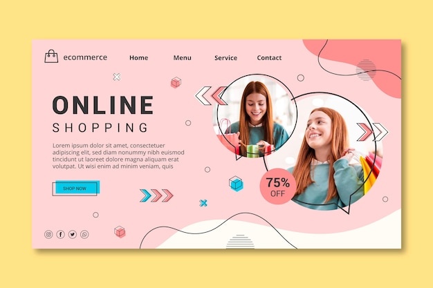 Online shopping landing page template