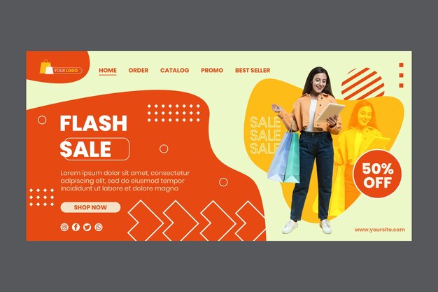 Online shopping landing page template