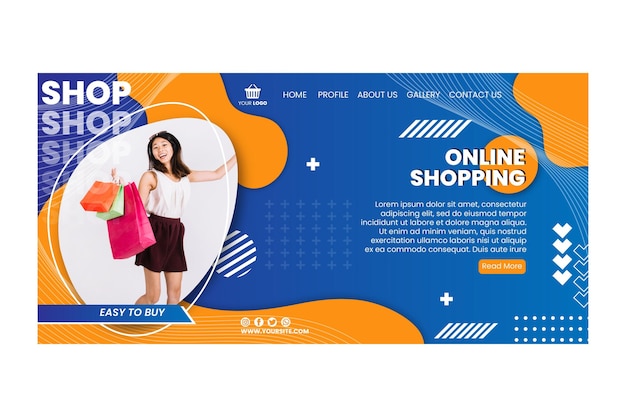 Online shopping landing page template