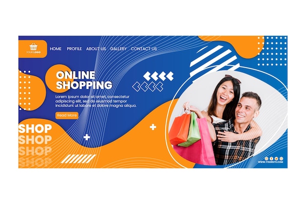 Online shopping landing page template