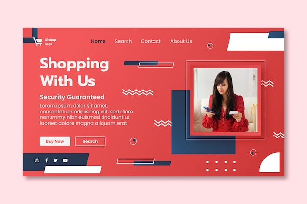 Online shopping landing page template