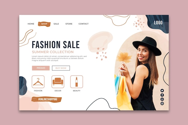 Online shopping landing page template