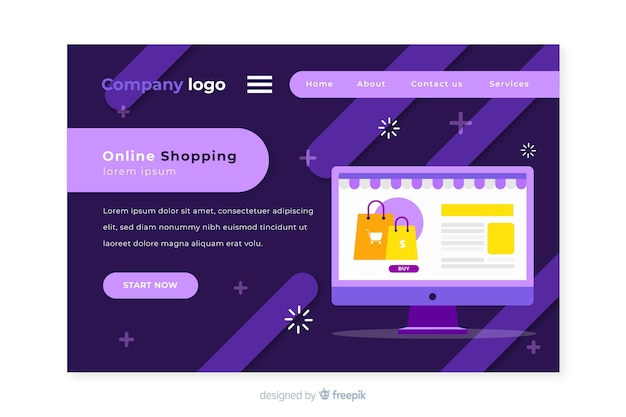 Online shopping landing page