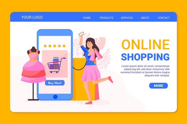 Online shopping landing page