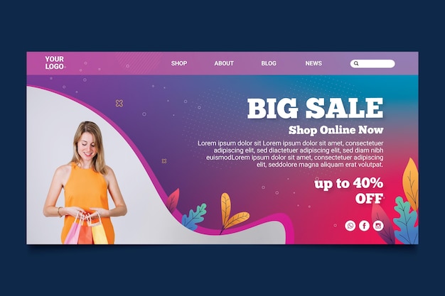 Online shopping landing page