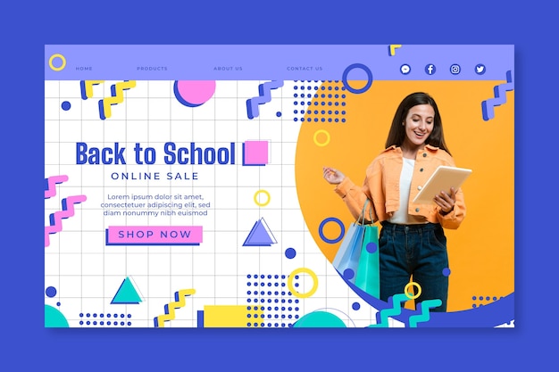 Online shopping landing page