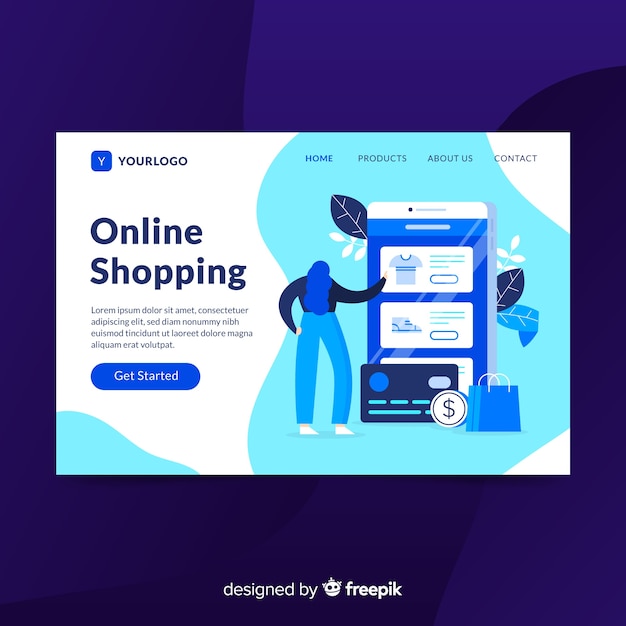 Online shopping landing page