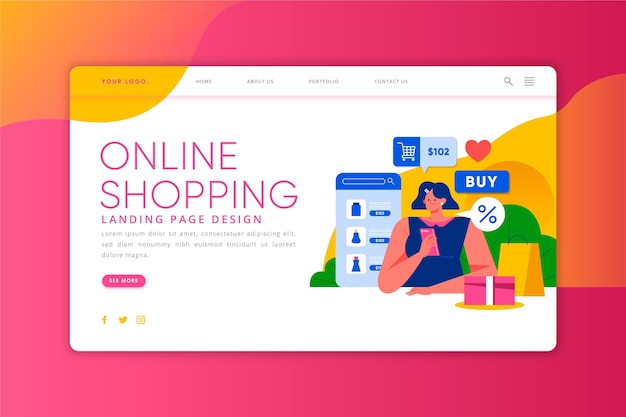 Online shopping - landing page