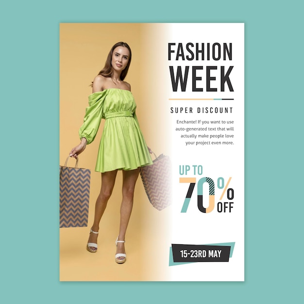 Online shopping poster template with photo