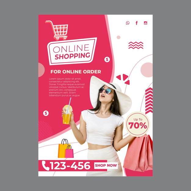 Online shopping poster template