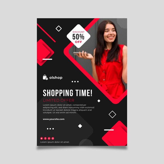 Online shopping poster template