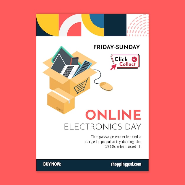 Online shopping poster template