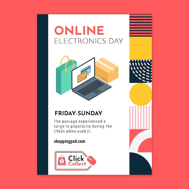 Online shopping poster template