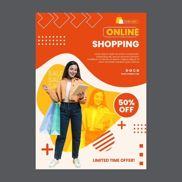 Online shopping poster template