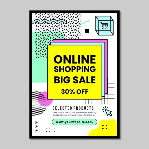 Online shopping poster with discount