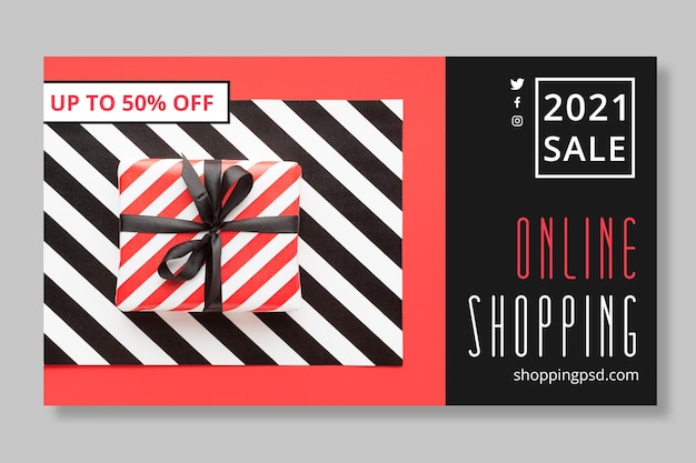 Online shopping and sales banner template