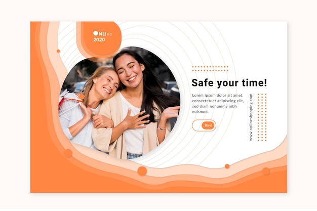 Online shopping service banner web template